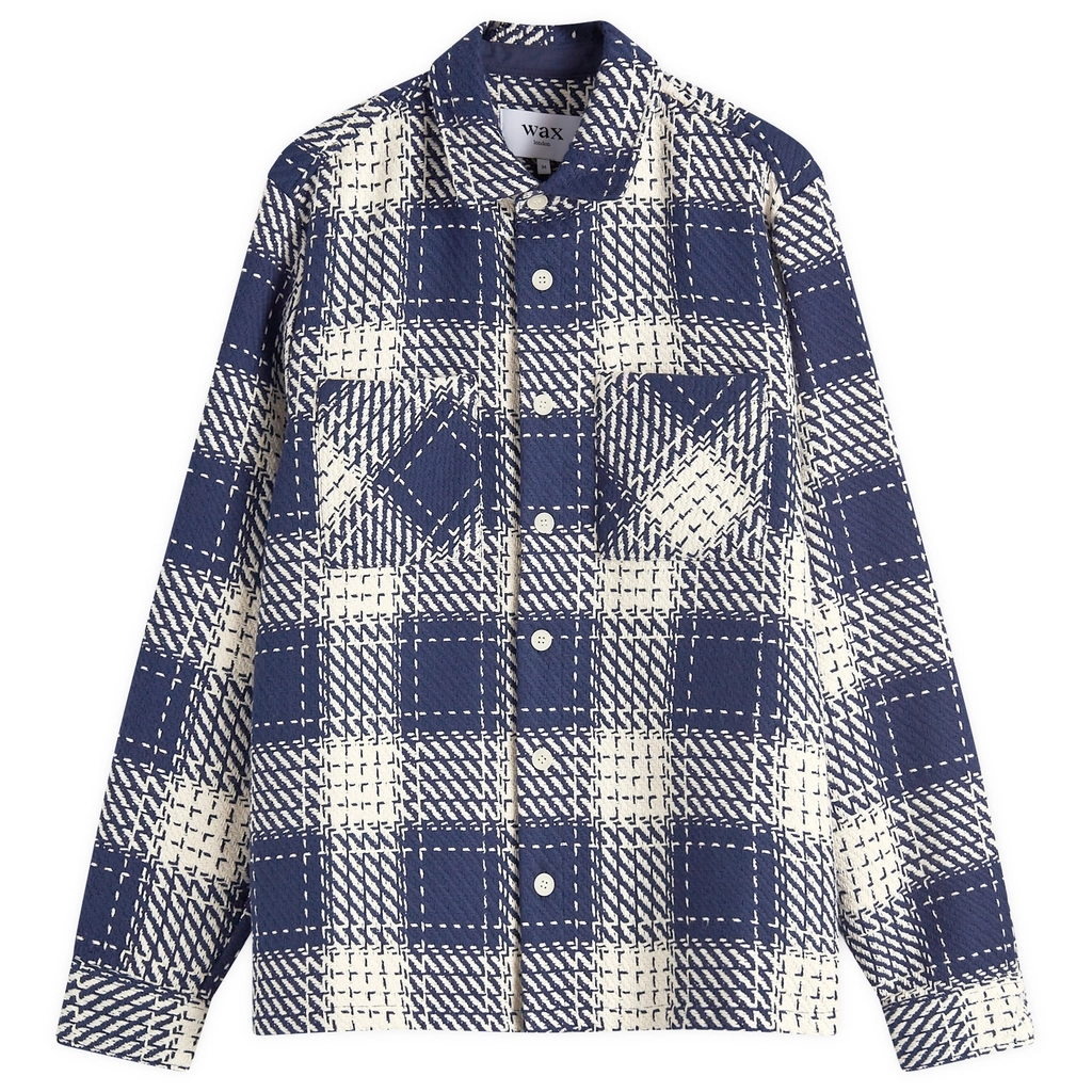 Wax London Men's Whiting Beatnik Overshirt Marine